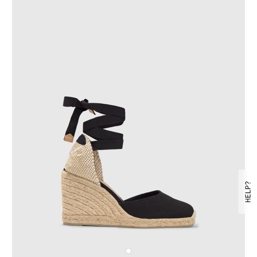 Castaner Black and Tan Espadrille Wedges